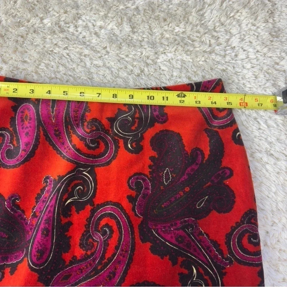 Talbots Womens Paisley Velvet Pencil skirt size 4 Petite